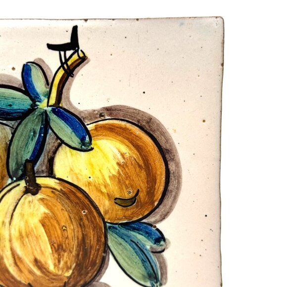 Vintage tile trivet Italian? Italy made? Think rubber feet - Picture 3 of 9